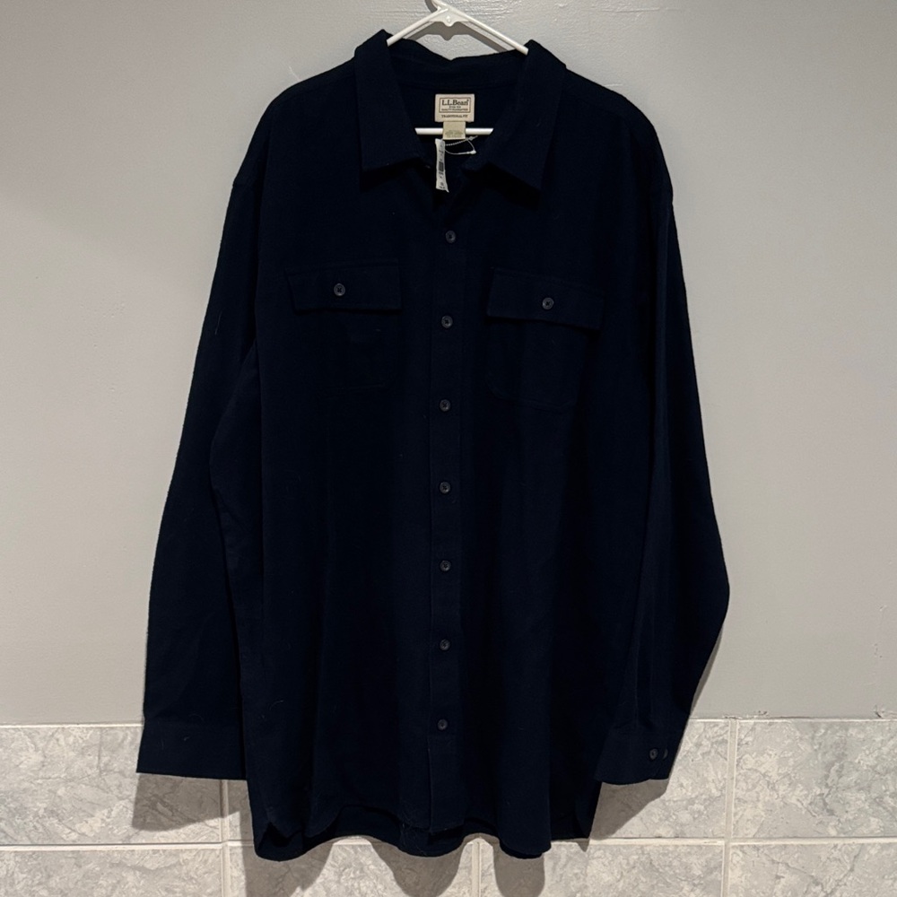 L.L. Bean Men's Navy Flannel Jacket NWT